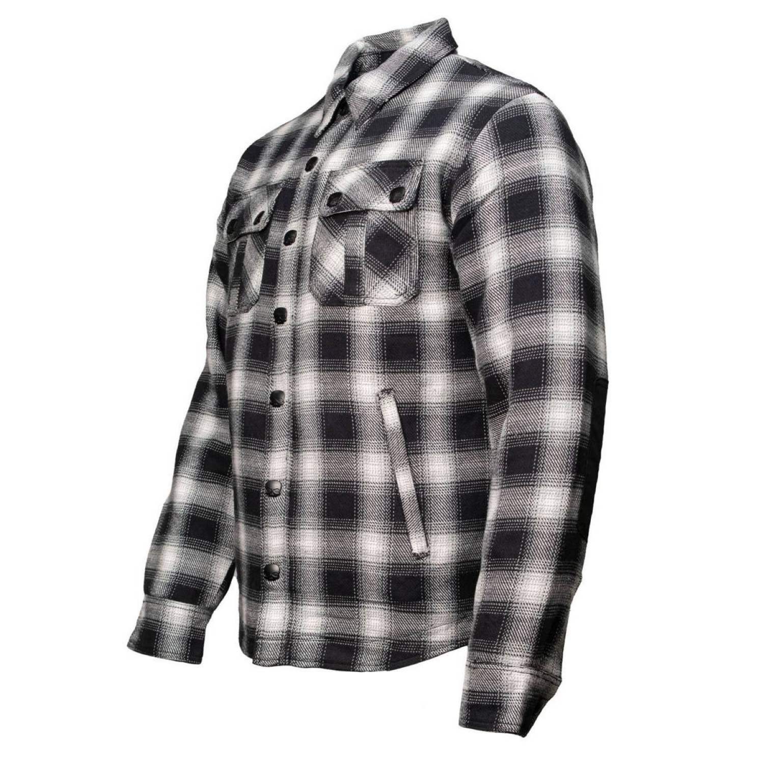 Milwaukee Leather MPM1638 Men's Black and White Checkered Flannel Motorcycle Riding Shirt