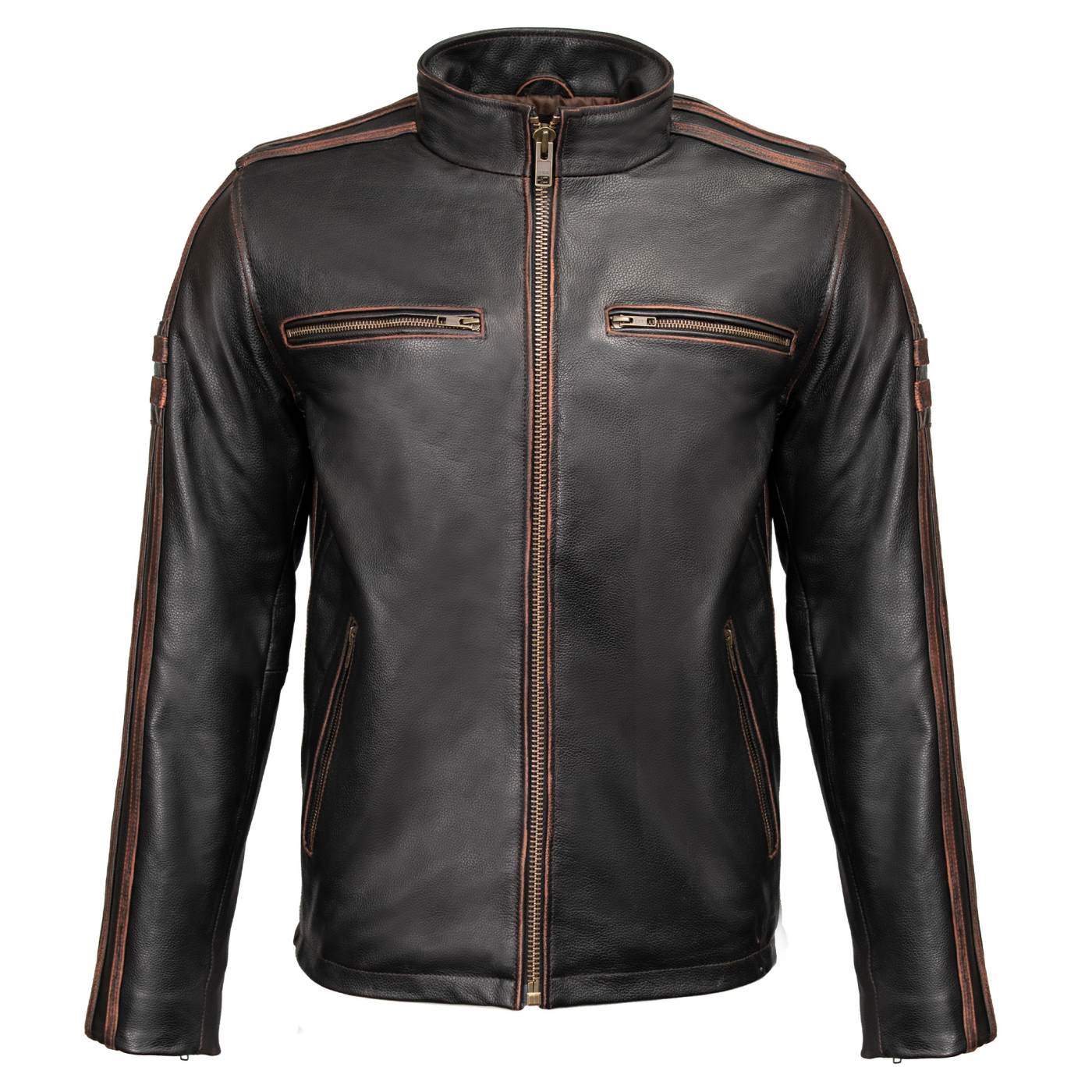 Milwaukee Leather Men's Copperline Black Leather Moto Café Racer
