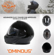 Milwaukee Helmets MPH9813DOT Gloss Black Menace DOT Approved Motorcycle Modular Helmet w/ Drop Down Visor