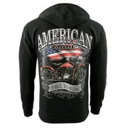 Biker Clothing Co. BCC118001 Men's Black 'American Made-Free To Ride' Motorcycle Hoodie