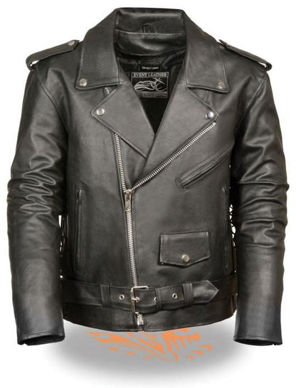 Event Leather EL5411 Men's Black Classic Side Lace Motorcycle Leather Jacket – Motorcycle Riding Jackets