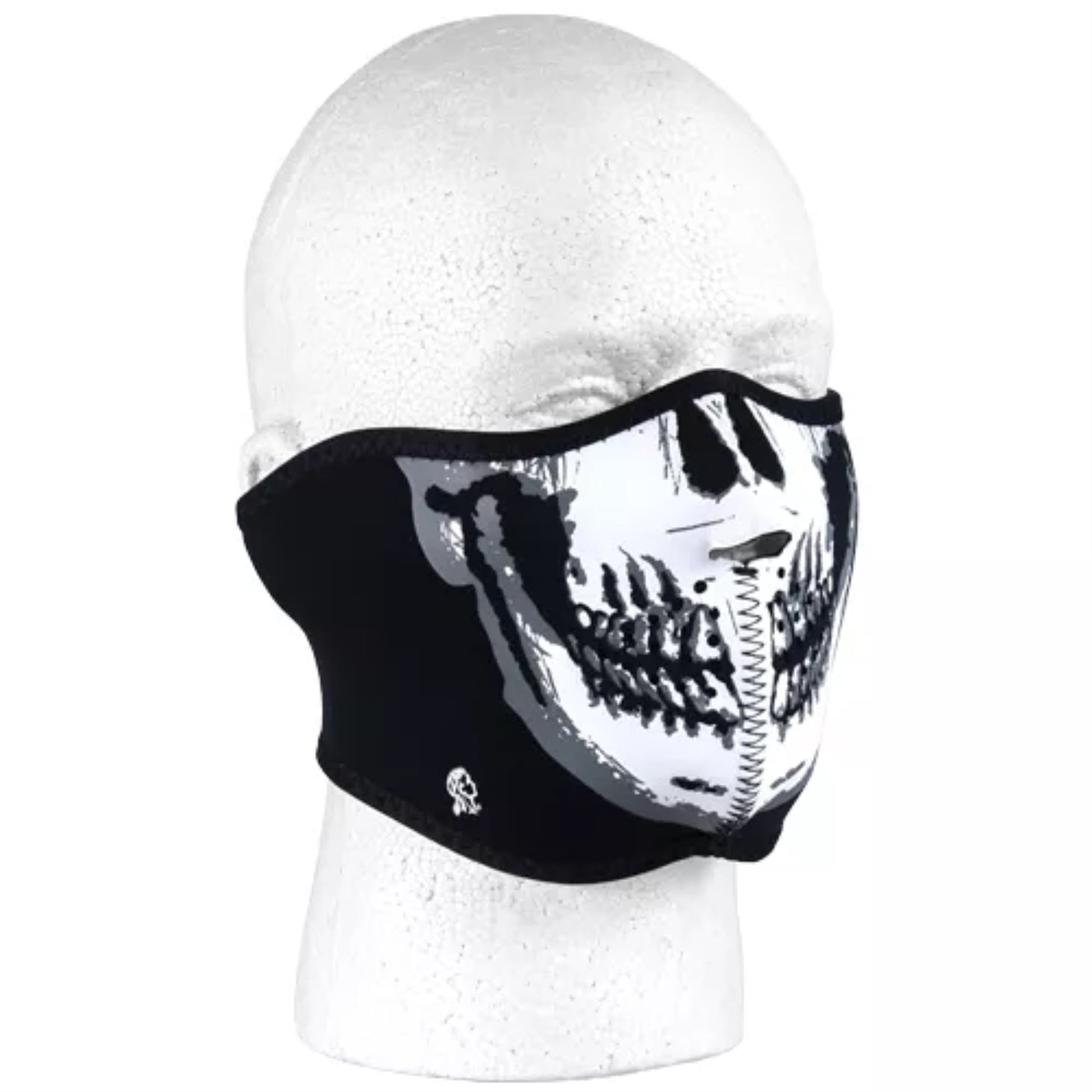 Zanheadgear WNFM002H White and Black Neoprene Skull Half Face Mask Design