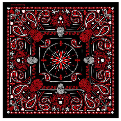 Hot Leathers BAB1070 Red Paisley Skulls Bandana