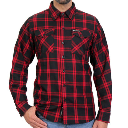 Hot Leathers FLM2021 Men's Red and Black Flannel Long Sleeve Shirt