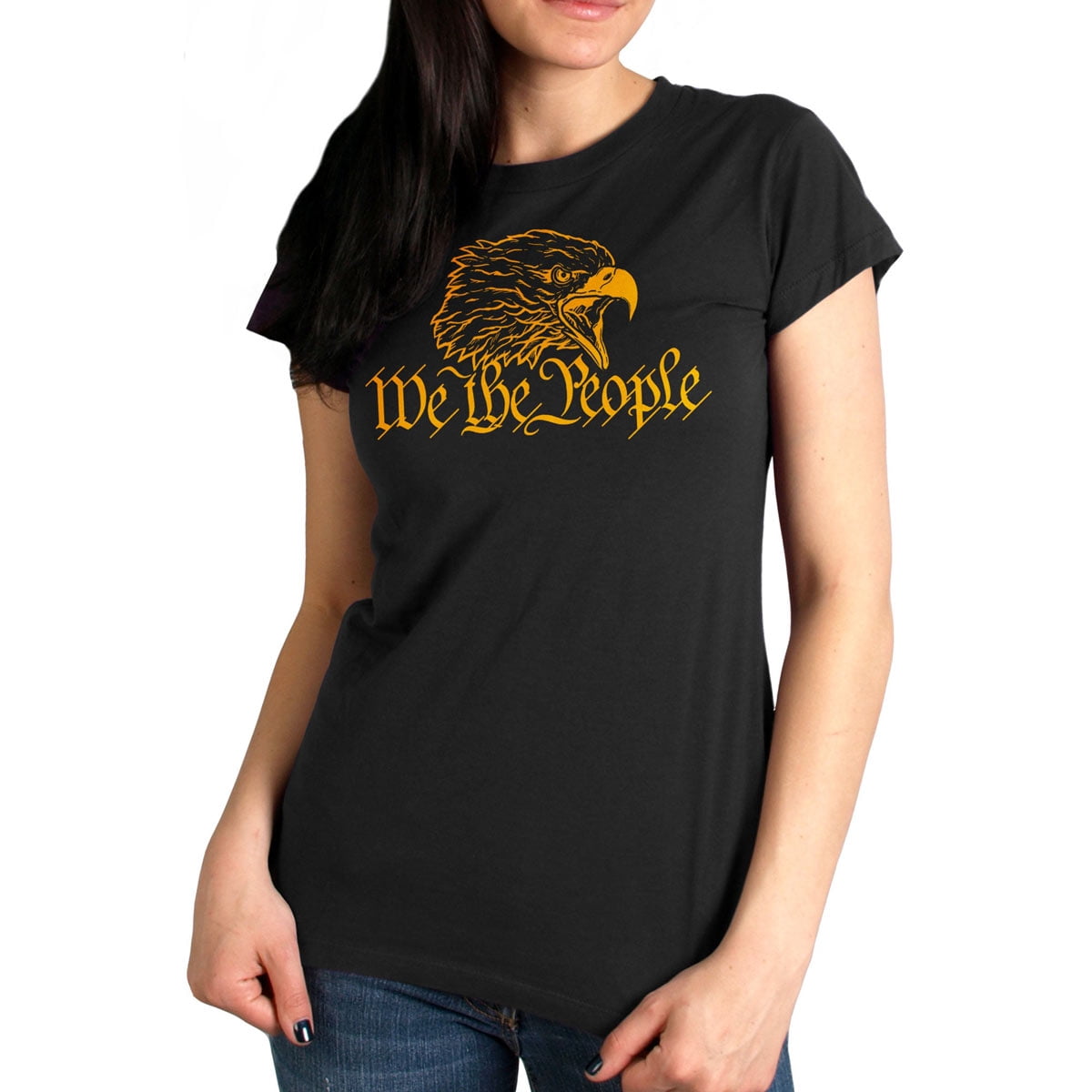 Hot Leathers GLR1556 Women's We the People Black Print T-Shirt