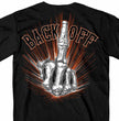Hot Leathers GMD1453 Men's Back Off Bone Finger Black T-Shirt