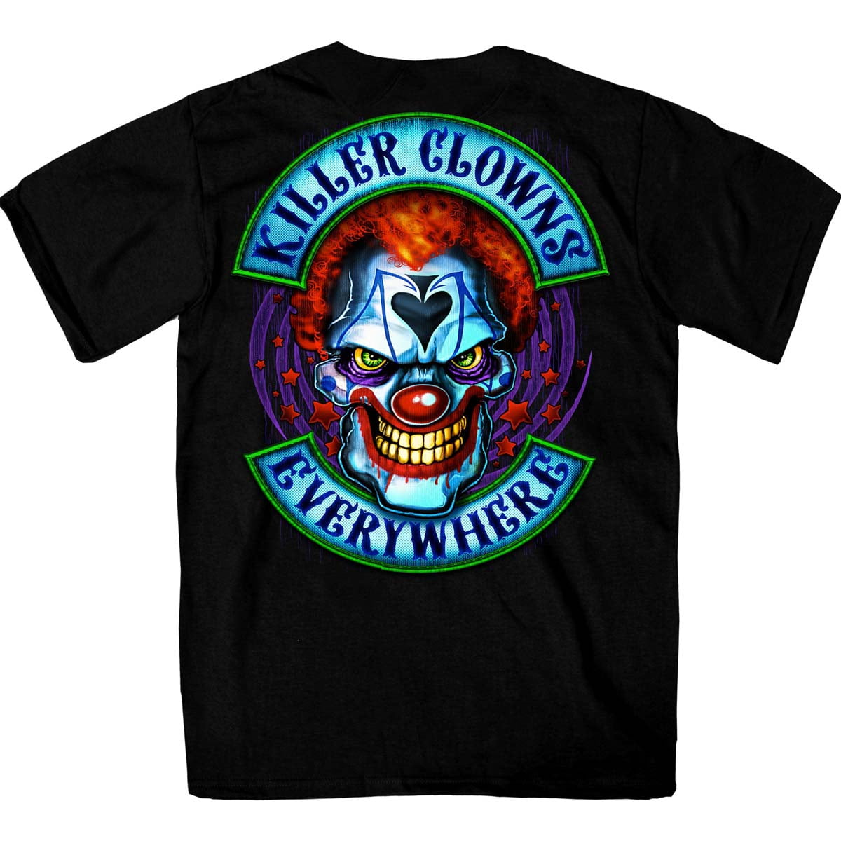 Hot Leathers GMD1518 Men's Black Killer Clowns Double Sided T-Shirt