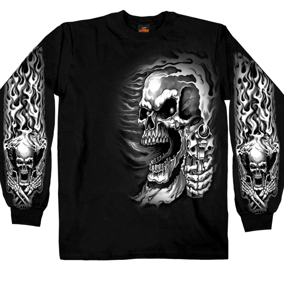 Hot Leathers GMD2076 Mens 'Assassin' Double Sided Black Long Sleeve Shirt