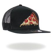 Hot Leathers GSH2024 Black Pepperoni Skull Pizza Snapback Hat