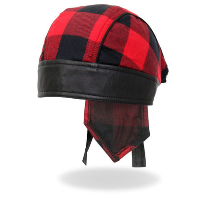 Hot Leathers HWH1108 Red Buffalo Plaid Headwrap