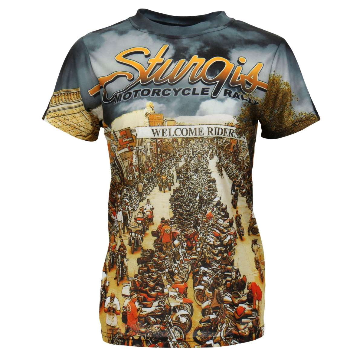 Hot Leathers Ladies Sturgis Main Street Fitted 3D All Over Printed T-Shirt GLS1004