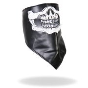 Hot Leathers NWL1004 Black Leather Skull Neck Warmer with Fleece Lining