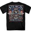 Hot Leathers SPB1108 Men’s 2023 Sturgis Vintage Patriot Black T-Shirt