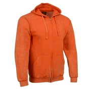 Milwaukee Leather MNG11687 Men's Orange High-Visibility Zipper Front Premium Cotton Hoodie