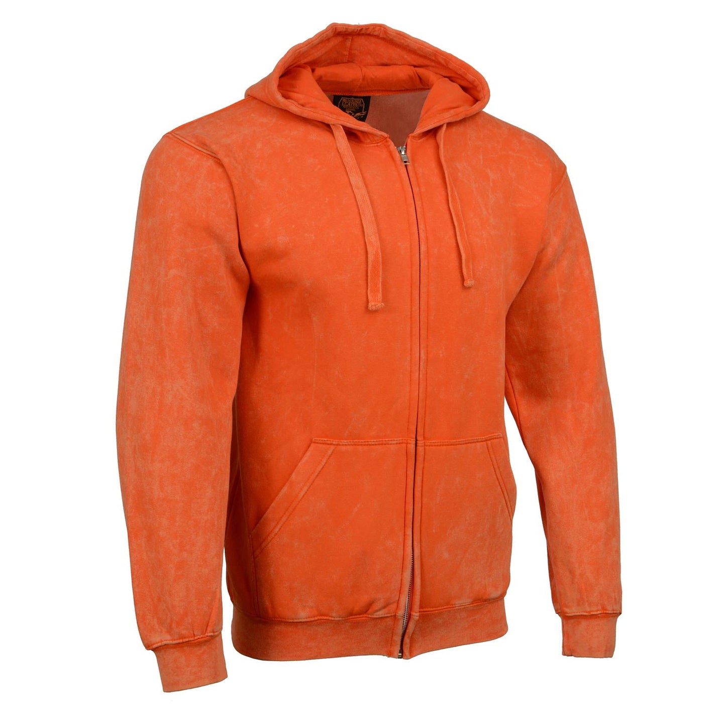 Milwaukee Leather MNG11687 Men's Orange High-Visibility Zipper Front Premium Cotton Hoodie