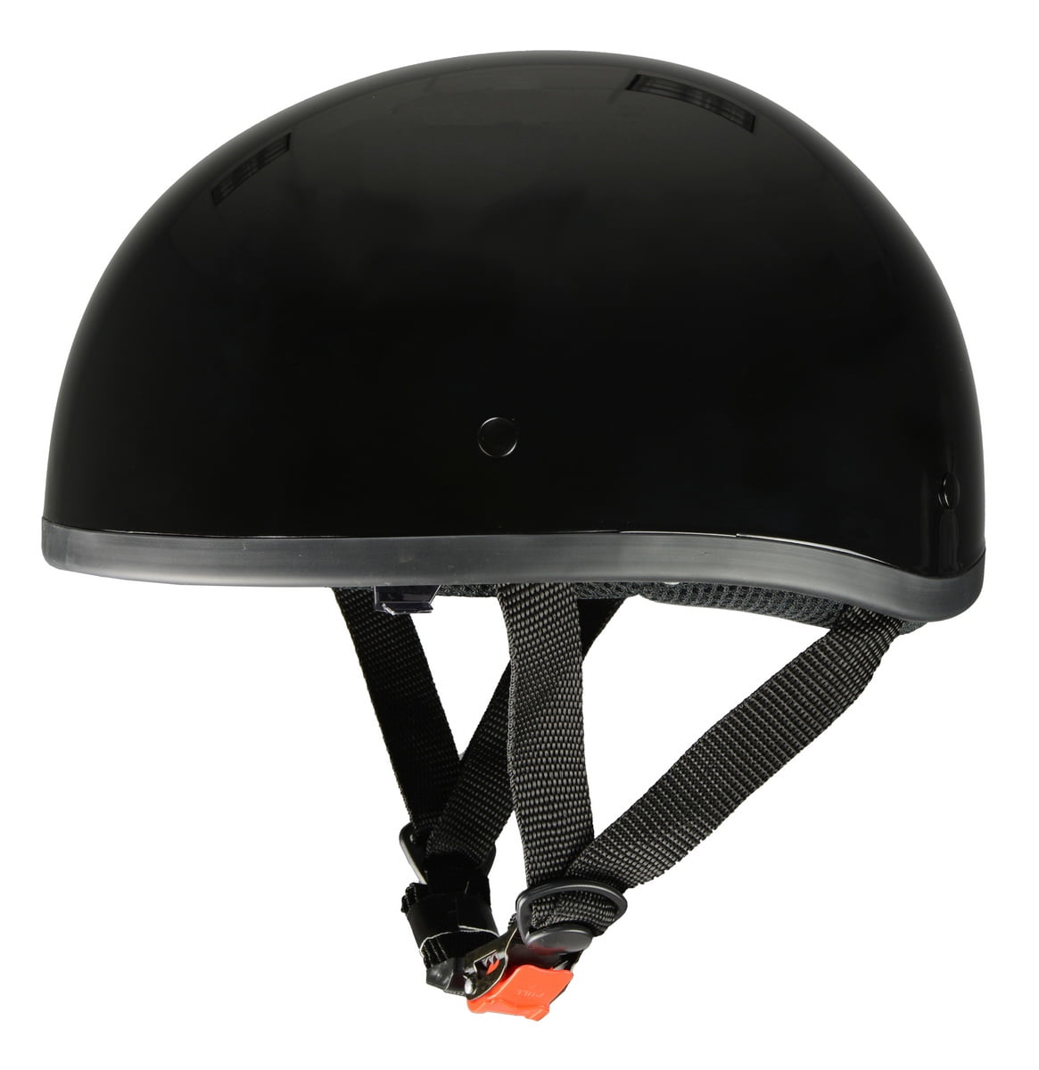 Milwaukee Performance Helmets MPH9851N Novelty 'Classic' Glossy Black Half Helmet with Drop Down Visor