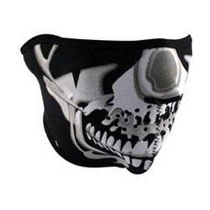 ZanHeadgear WNFM023H Neoprene Half Face Mask Chrome Skull