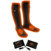 Nexgen Heat MP7905 Men's Black Heated Winter Sock for Ski, Riding - Top and Bottom Heating Elements w/ Battery