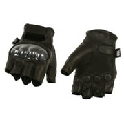 Xelement XG37561 Men's Black Leather Fingerless Gloves