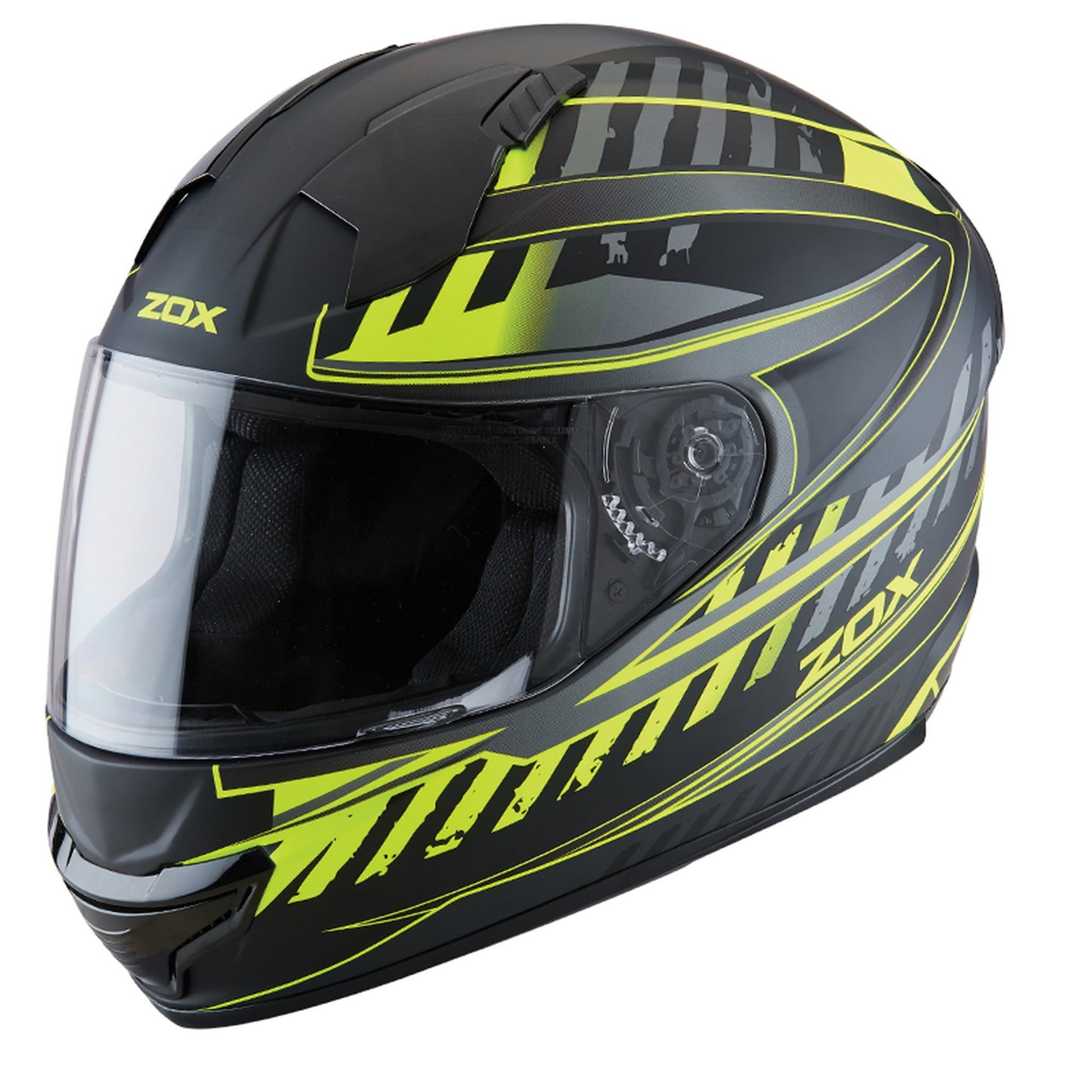 ZOX ST-11118 ‘Thunder 2’ Blade Matte Hi-Viz Yellow and Black Full-Face Motorcycle Helmet