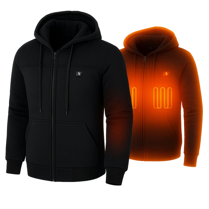 Nexgen Heat Women’s Black Heated Hoodie Jacket, – Front Zipper Insulated Thermal Wear - NXL2713