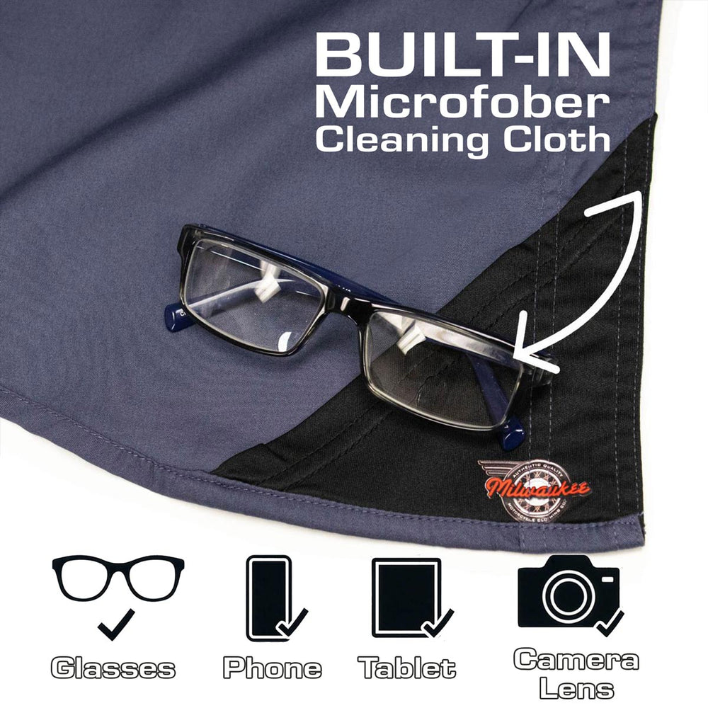 MMCC Men's Octane Long Sleeve Mechanic Shirt - Grey with Orange Stripe - 50-50 Cotton Poly - MMCC16001