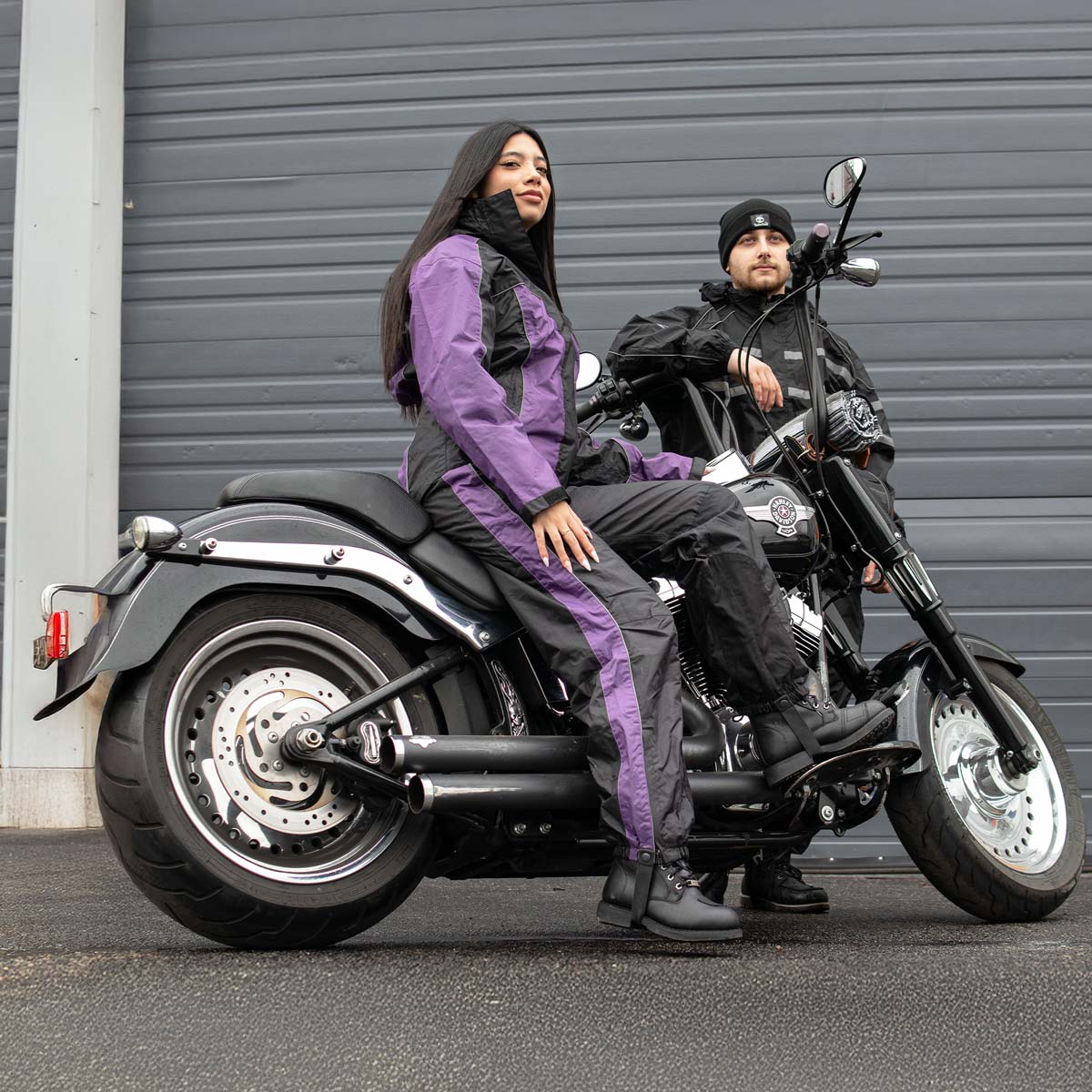 新品【HeRIN.CYE】 2way batting blouson36 NexGen SH2222 Women's Purple and Black Oxford Water Proof