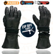 Milwaukee Leather SH852 Men's USA Deerskin Black Leather Gauntlet Motorcycle Thermal Lined Gloves