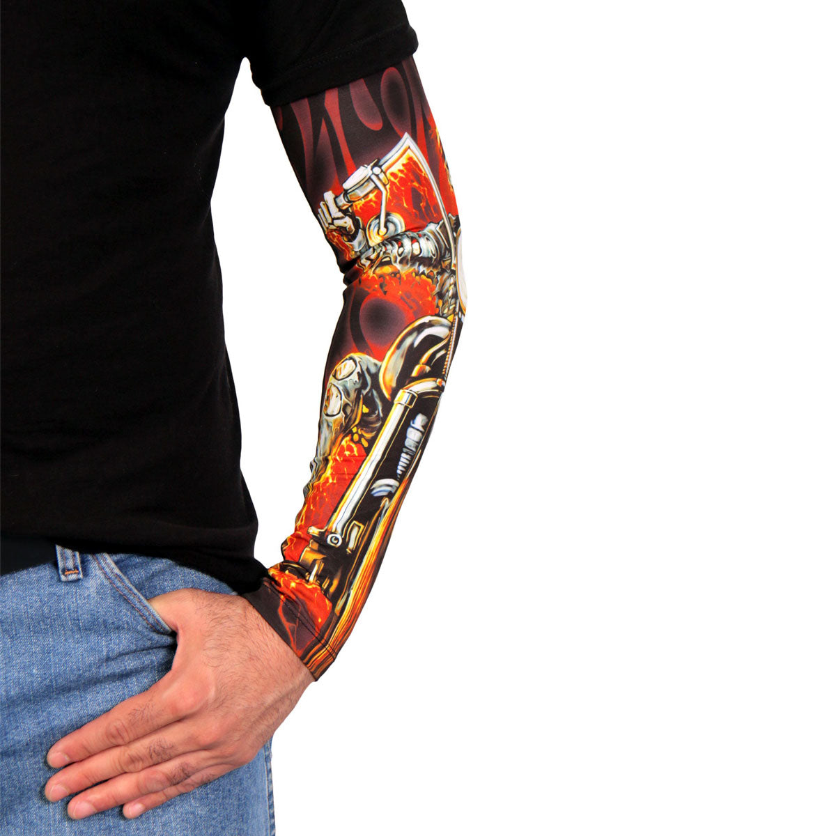 Hot Leathers ARM1016 Fire Biker Arm Sleeve