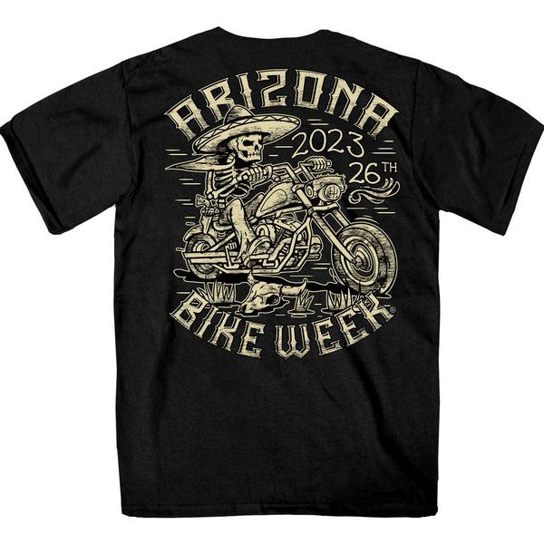 BIKE WEEK 2023 Tシャツ 黒 Hot Leathers AZM1344 Men's 2023 Arizona Bike Week Mexicali T-Shirt