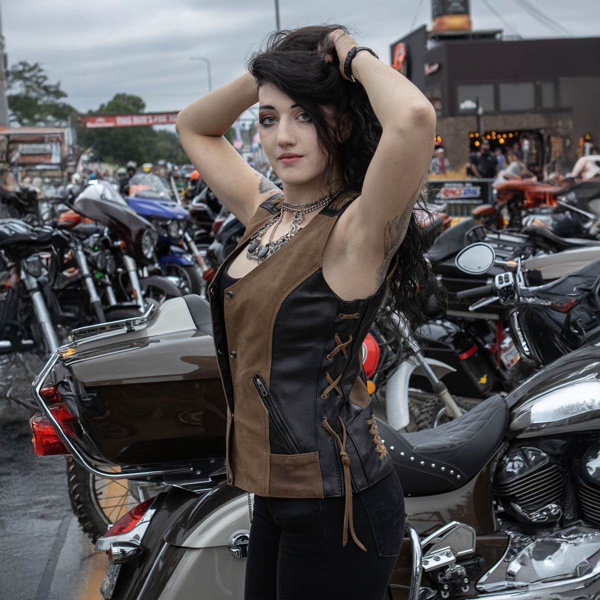 Milwaukee Leather Women's MLL4509 Smoocher Two Tone Crazy Horse