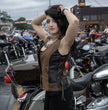 Milwaukee Leather Women's MLL4509 Smoocher Two Tone Crazy Horse Brown and Black Leather Club Style Motorcycle Vest