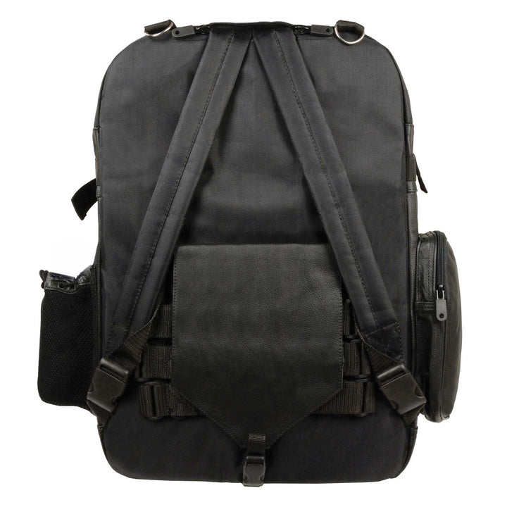 Milwaukee Leather SH540 Medium Black Size Leather and Textile Motorcycle Sissy Bar Back Pack Bag