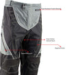 Milwaukee Leather MPM5730 Men's Black and Grey Tri-Tex Fabric Motorcycle Rider Pants w/ CE Armor Protection