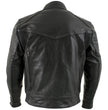 Milwaukee Leather LKM1700 Men's Premium Black Buffalo Leather Cruiser Motorcycle Jacket with CE Armort Protection