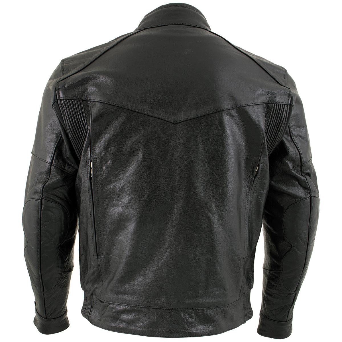 Milwaukee Leather LKM1700 Men's Premium Black Buffalo Leather Cruiser Motorcycle Jacket with CE Armort Protection