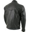 Milwaukee Leather LKM1700 Men's Premium Black Buffalo Leather Cruiser Motorcycle Jacket with CE Armort Protection