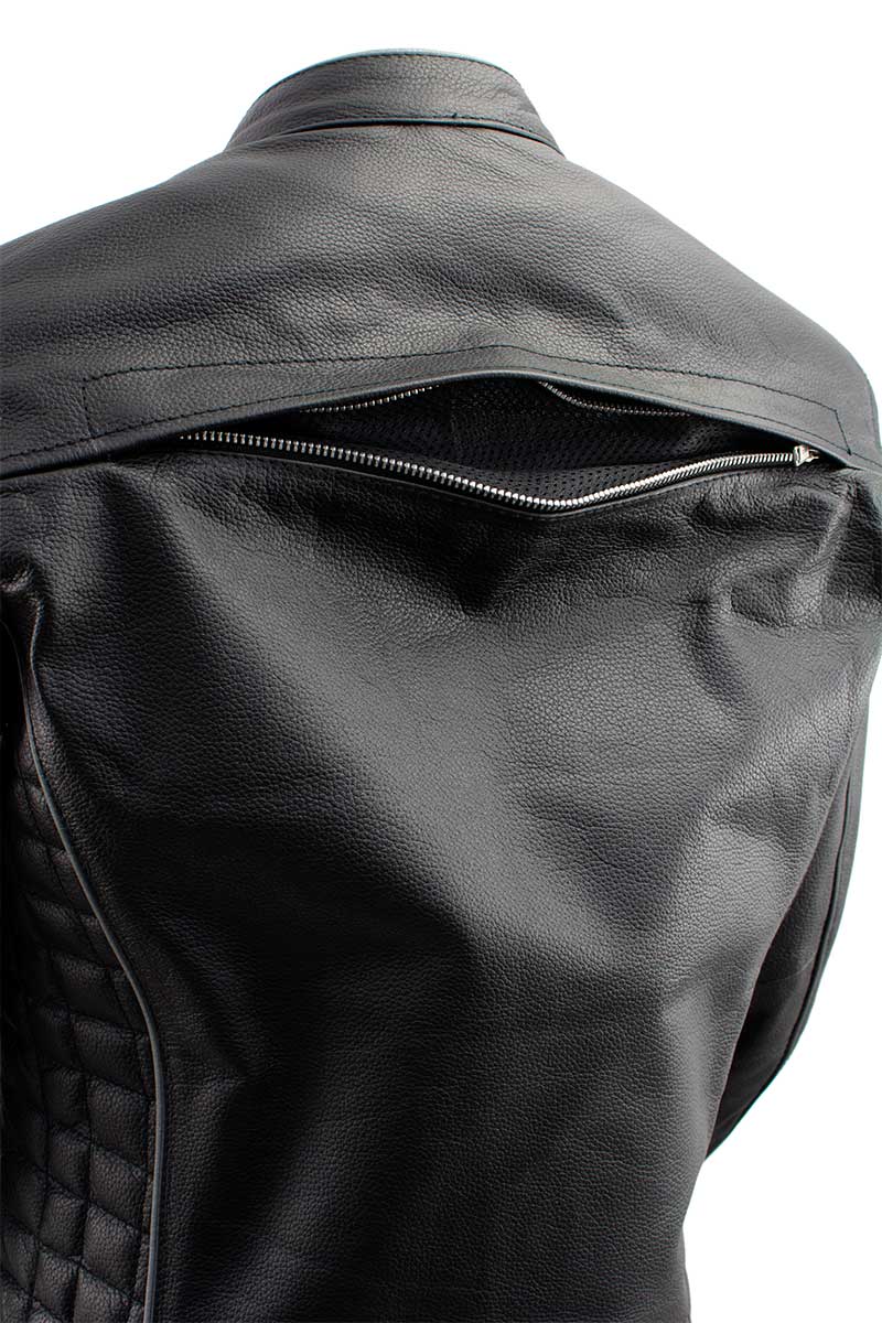 Milwaukee Leather LKL27000 Women’s  Black with Silver Multi Vented Leather Motorcycle Jacket