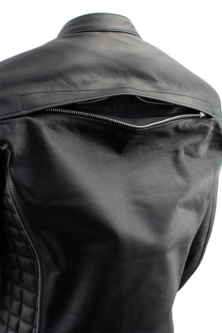 Milwaukee Leather LKL27000 Women’s  Black with Silver Multi Vented Leather Motorcycle Jacket