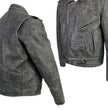 Milwaukee Leather LKM17001 Men's Classic Distressed Gray Motorcycle Leather Riders Jacket