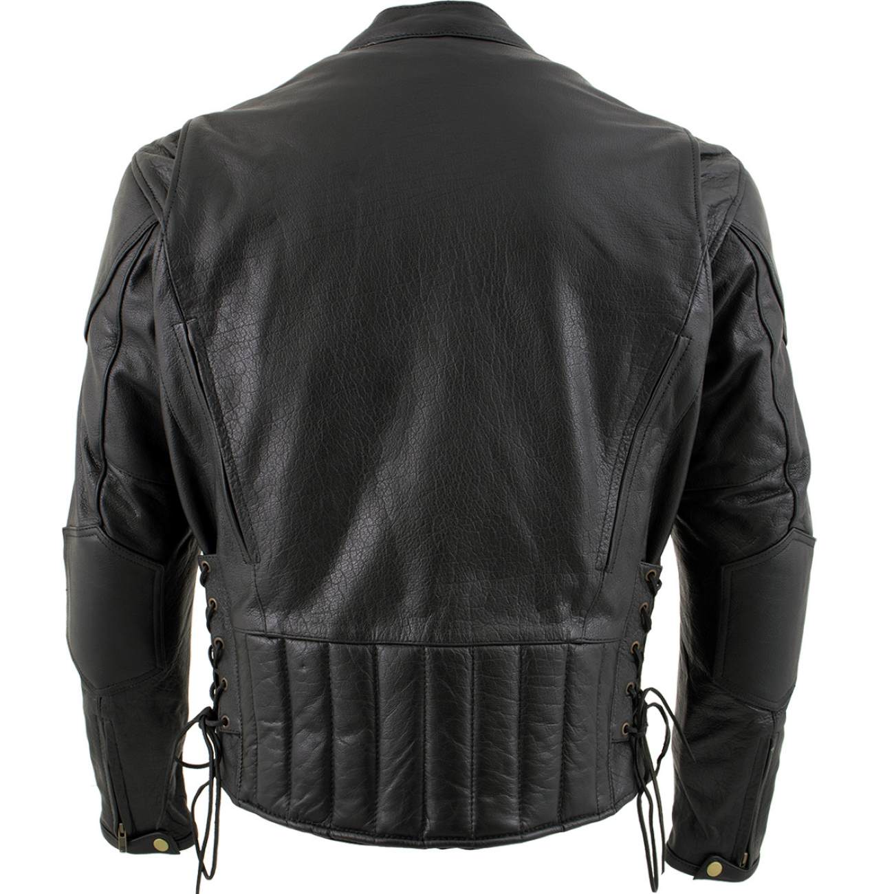 Milwaukee Leather LKM17002 Men's Premium Top Grade Black Leather Motorcycle Riders Jacket w/  Zip-Out Lining