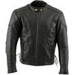 Milwaukee Leather LKM17002 Men's Premium Top Grade Black Leather Motorcycle Riders Jacket w/  Zip-Out Lining