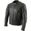 Milwaukee Leather LKM17002 Men's Premium Top Grade Black Leather Motorcycle Riders Jacket w/  Zip-Out Lining