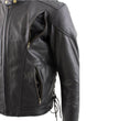 Milwaukee Leather LKM17002 Men's Premium Top Grade Black Leather Motorcycle Riders Jacket w/  Zip-Out Lining