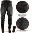 Milwaukee Leather LKM5713 Men's Premium Black Cowhide Leather Racing Pants w/ CE Armor Knee Protection
