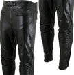 Milwaukee Leather LKM5713 Men's Premium Black Cowhide Leather Racing Pants w/ CE Armor Knee Protection