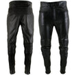 Milwaukee Leather LKM5713 Men's Premium Black Cowhide Leather Racing Pants w/ CE Armor Knee Protection
