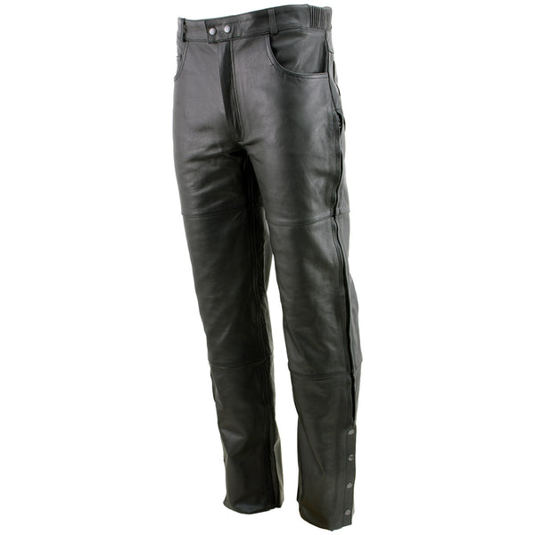 Milwaukee Leather LKM5726 Men's Black Premium Leather Motorcycle
