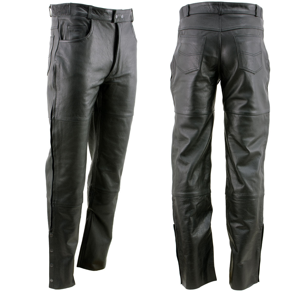 Milwaukee Leather LKM5726 Men's Black Premium Leather Motorcycle
