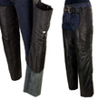 Milwaukee Leather LKM5721 Men's Black Easy Fit Premium Leather Motorcycle Biker Rider Chaps